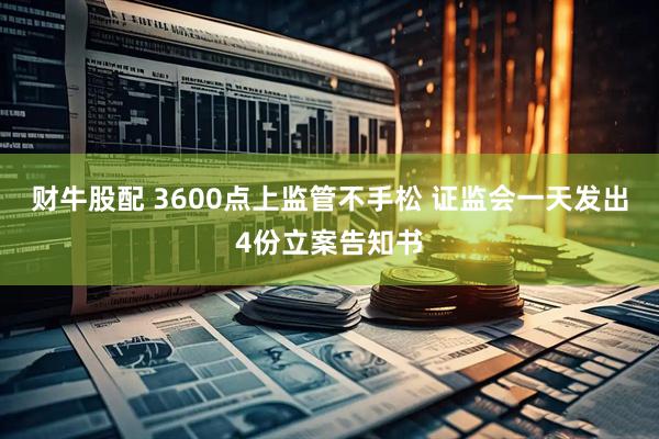 财牛股配 3600点上监管不手松 证监会一天发出4份立案告知书
